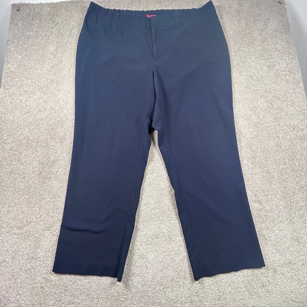 Catherines RightFit Moderately Curvy Navy Blue Dress Pants Womens 24W Stretch